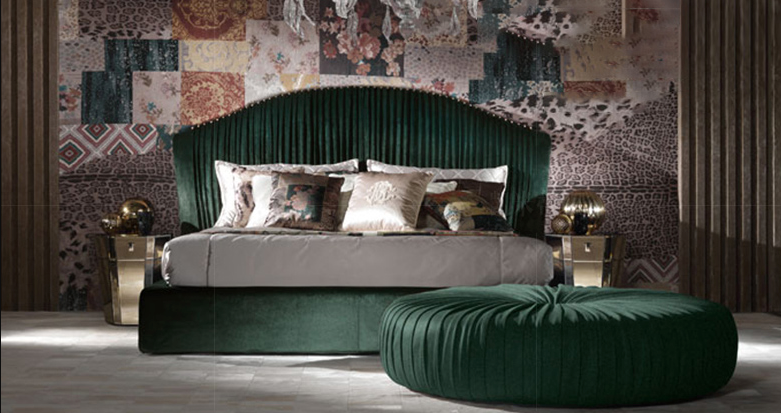 Italian light luxury fabric bed  style post-modern minimalist creative master bedroom wedding bed bedroom double bed model room furniture