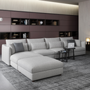 Modern and simple feather cloth sofa size apartment three-person living room full combination Nordic furniture sofa